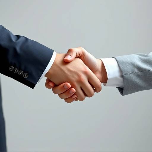 Una persona estrechando la mano en señal de acuerdo, representando el contacto y la colaboración.